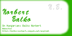 norbert balko business card